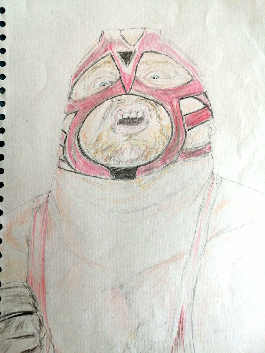 CarlDHicks's tweet photo. My sketch of the "Mastadon" Vader from 2013 I think. Still a little unfinished. One of the most badass wrestlers and one of the best super heavyweights in my opinion....#WWE #WWF #Vader #LeonWhite #WCW #ItsVaderTime #BigVanVader #Art #WrestlingArt https://t.co/SA5F4OP8Oq