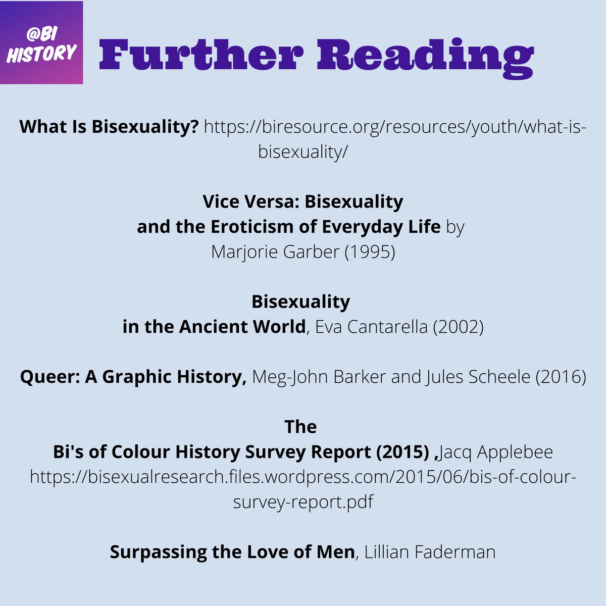 Suggestions for some further reading and sources: