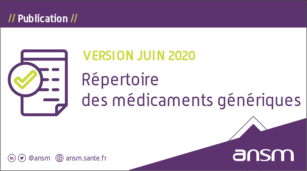 Mise à jour du Répertoire des #MédicamentsGénériques 💊

↪️ Nouvelle liste des médicaments génériques: ow.ly/Dtn450AmDZv
↪️ Dernières décisions: ow.ly/V7MS50AmE12