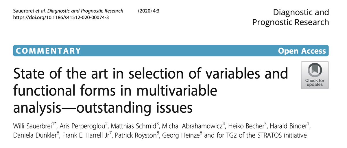 Gary Collins (@gscollins) on Twitter photo "State of the art in selection of variables and functional forms in multivariable analysis—outstanding issues" (tinyurl.com/y75kk3sd) from the <a href="/stratosinit/">The STRATOS initiative</a> (stratos-initiative.org) in BMC Diagnostic & Prognostic Research (diagnprognres.biomedcentral.com) "State of the art in selection of variables and functional forms in multivariable analysis—outstanding issues" (tinyurl.com/y75kk3sd) from the <a href="/stratosinit/">The STRATOS initiative</a> (stratos-initiative.org) in BMC Diagnostic & Prognostic Research (diagnprognres.biomedcentral.com)