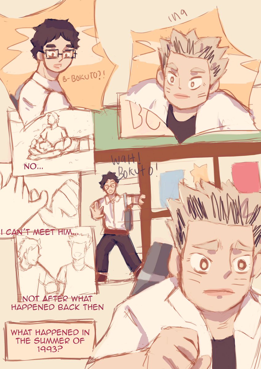 a bokuaka retro au,, well.. what happened in the summer of 1993? #bokuaka #haikyuu #haikyuuart 