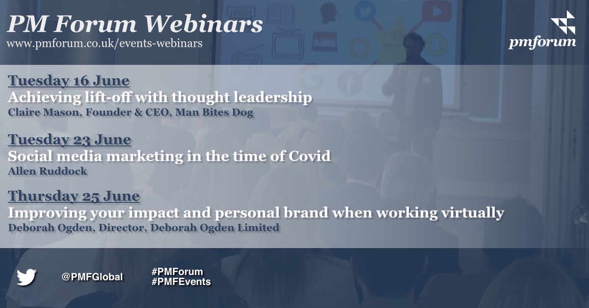 Delighted to be speaking & moderating @PMFGlobal’s #Webinar on #KeyAccountManagement with an esteemed #panel discussing how to create positive impact for #clients in challenging times on 9 July👇🏽 Register: bit.ly/london9july #ProfessionalServices
#Marketing #KAM #BD #PMForum