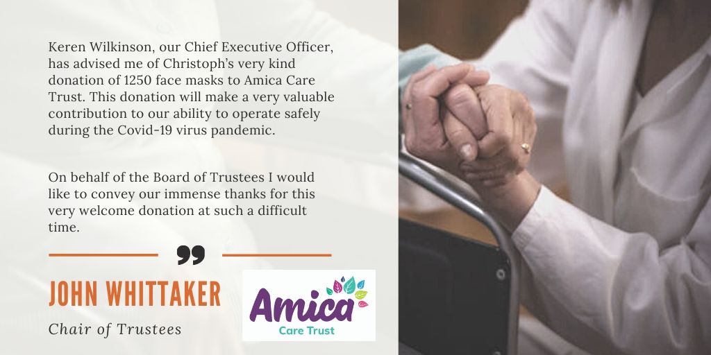 MarrProcurement's tweet photo. What a great boost for our hard working team to receive such a lovely letter. Thank you #Amicacaretrust for taking the time to write. #InItTogether #caresector #PPEdonation https://t.co/PQnuA1F4im