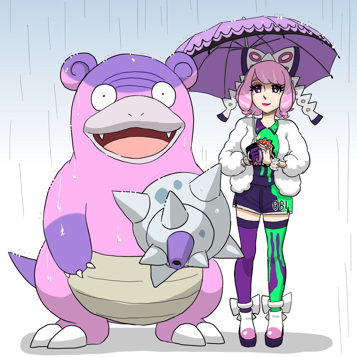 クララちゃんとヤドラン クララちゃん 雨とか降っても自分だけしか傘ささなそうだ 百々 もも のイラスト クララちゃんとヤドラン クララちゃん 雨とか降っても自分だけしか傘ささなそうだ 百々 もも のイラスト