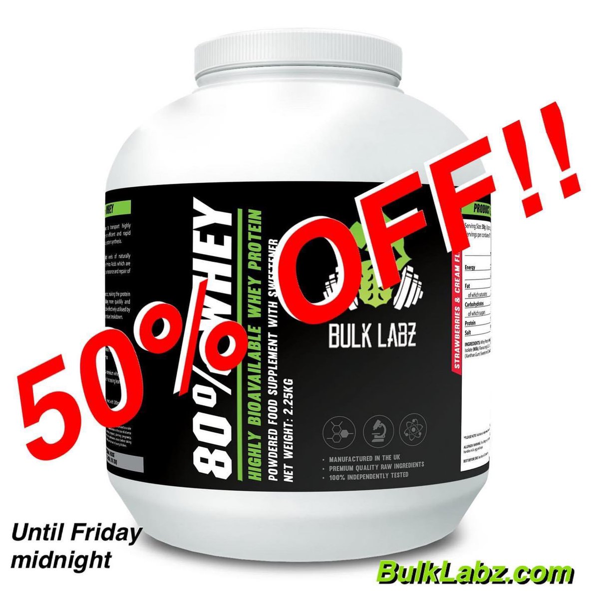 BulkLabz's tweet image. LIMITED TIME!!!! We have 50% off whey protein until midnight Friday, you want a deal?? Here’s your chance.. #bulklabz #wheyprotein #supplements #fitnesslifestyle #gymlife #gymmotivation #SmallBiz