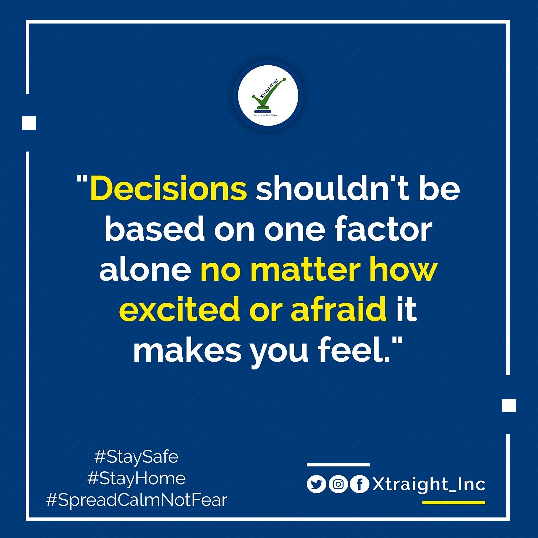 XtraightInc's tweet photo. In as much as we want to make decisions for our lives, let's not forget to include all factors so as to make our final conclusion more certain and concrete.
#MidweekDose
@xtraight_inc https://t.co/ECjdtYpjIi