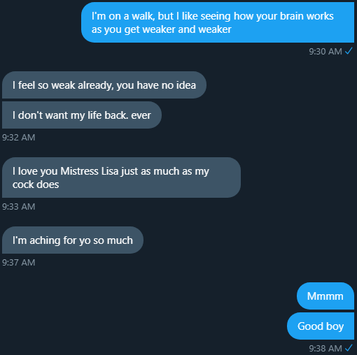 backup__lisa's tweet photo. "Oh god, I can't stop stroking, stroking over you feels so good, stroking over you is the only thing I need"

Left one of my slaves jerking mindlessly while I was busy this morning.

I love watching you push yourself deeper into addiction.

@CatFishFindomRT 
@weheartcatfish https://t.co/DuVDy1hyH1