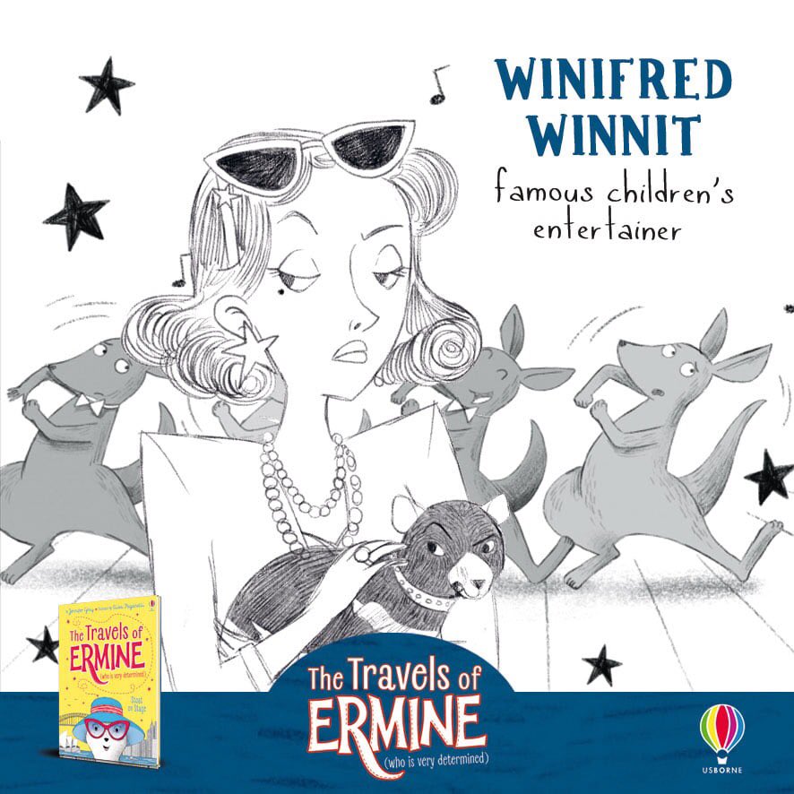 Winnifred Winnit and her wallabies has won the biggest talent show on Australian TV for two years in a row. Unfortunately she just pretends to like animals and she has an evil plan in mind... 😬 @JenniferGrayBks @Usborne #elisapaganellillustration #thetravelsofermine