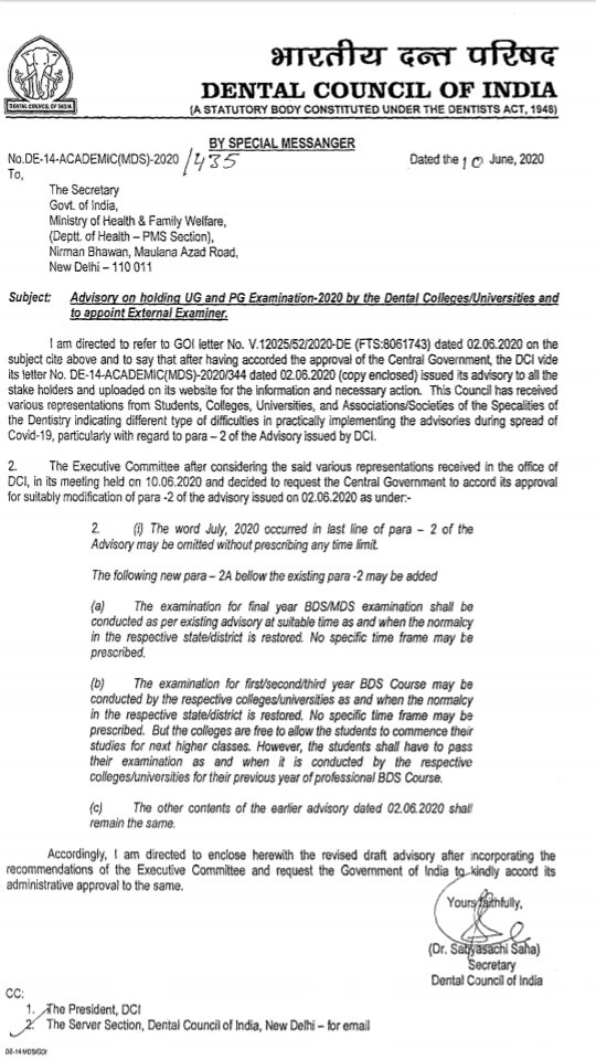 KuldeepMukherj3's tweet image. Sir,is DCI joke to us?What type of advisory is This?The college are free to allow the students commence their higher next studies.
#StudentsLivesMatter 
#cancelmedicalexams 
#onenationonerule 
@dentalcouncil8 @ugc_india @DrRPNishank @narendramodi @SupremeCourtFan @drharshvardhan