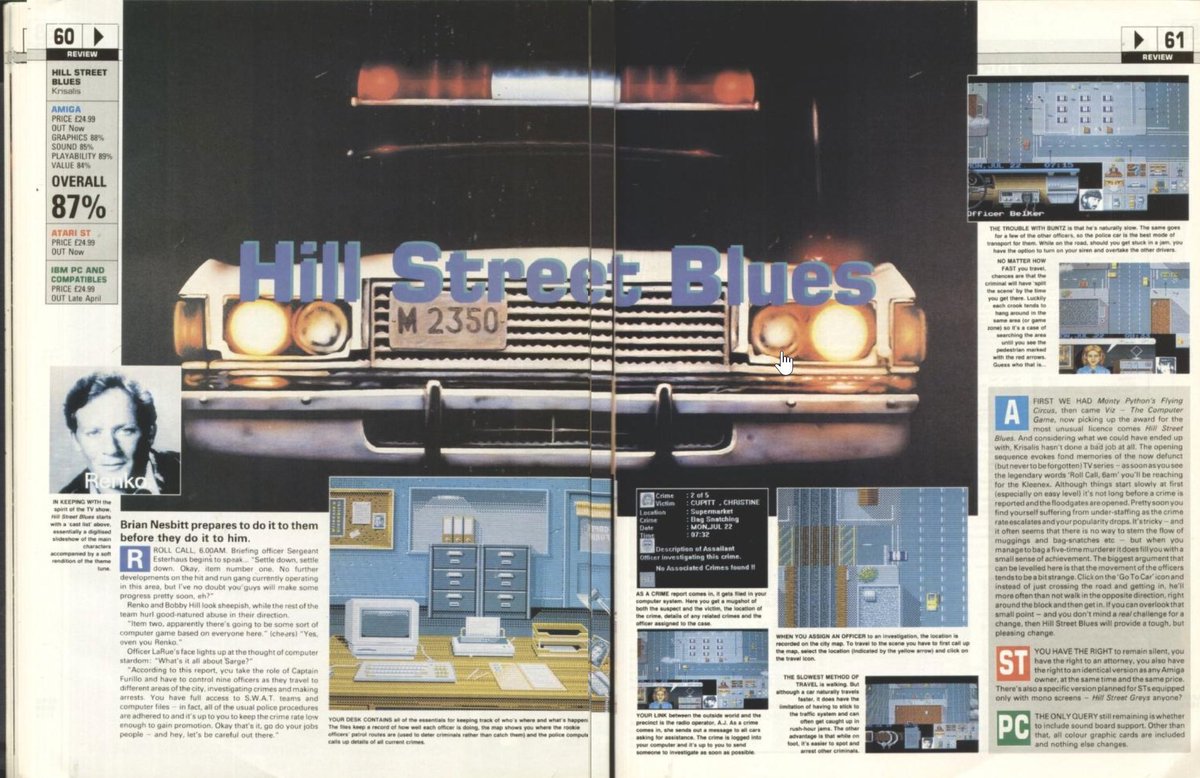 rexthedogge's tweet photo. This is an amazing game, this is a bit like GTA before GTA, you would solve crimes, drive around, get out on foot, a really interesting game, nothing like it at the time.

#amiga1200 #EC64Forum #atarist #retrogaming #retrogames #retrogamer #cd32 #commodore #amiga500 #16bit https://t.co/IRAheZoJh9