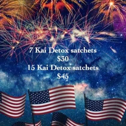 💥 July 4th Special 💥
Only this week 👊🏾
Taking orders 😊
. CashApp: $CarJoa
.
#TavaKaiDetoxTea 
#RemovesToxins 
#GentleCleanse