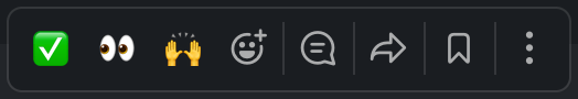 junghannes's tweet photo. @SlackHQ i was added to a new slack account and noticed that they have predefined emoji reactions when hovering a message (no need to click the smiley icon) - that's awesome! but how can you set that up? https://t.co/Gvw1ZSMLgG
