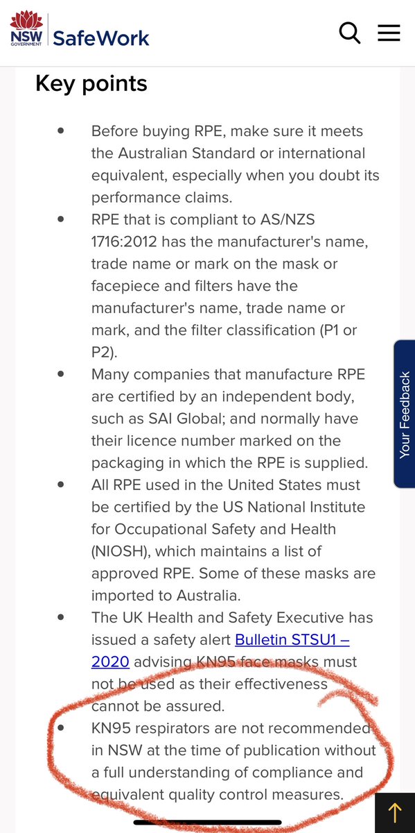 kate_cole_'s tweet photo. Thanks @SafeWork_NSW for updating the Safety Alert on fake face masks 

It now includes a statement on not recommending KN95 respirators in NSW 👍 

#keepingworkerssafe #COVID19Aus https://t.co/NK0aIQ6Ito