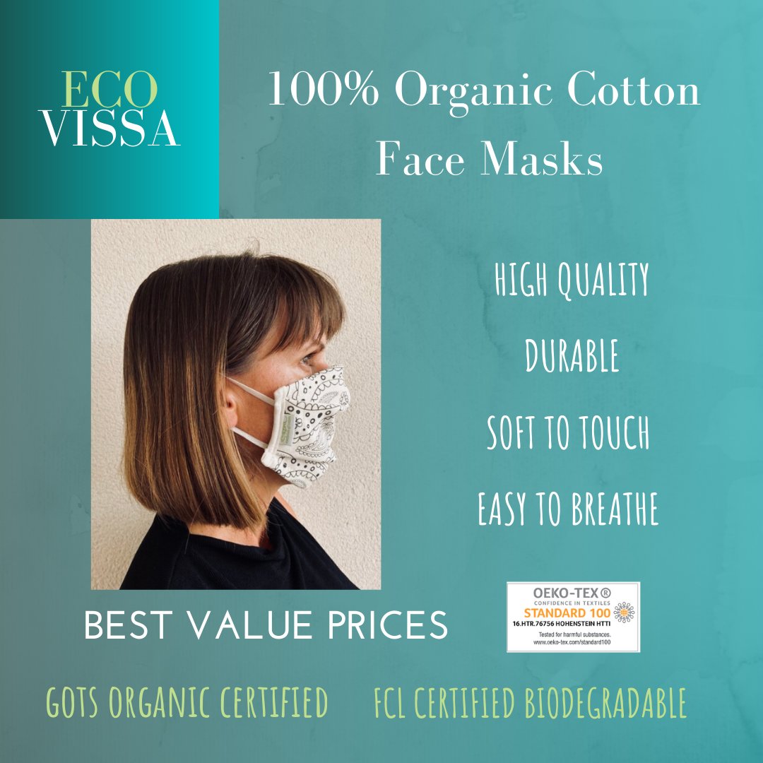 We are so pleased with these 100% Organic Cotton Face Masks that have just arrived from one of our eco suppliers in Europe 😷🤗👌

Number one - you can easily BREATHE wearing one, and your skin won’t react because it’s a very soft NATURAL material
