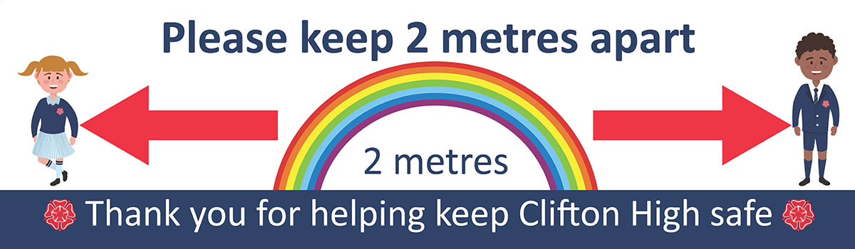 RocketMediaUK's tweet photo. Delighted to be asked to help with Clifton High School's recent social distancing preparations - banners, signage and floor stickers @CHSBristol #backtoschool #backtoschool2020 #Bristolschools https://t.co/3GujNFEaXk