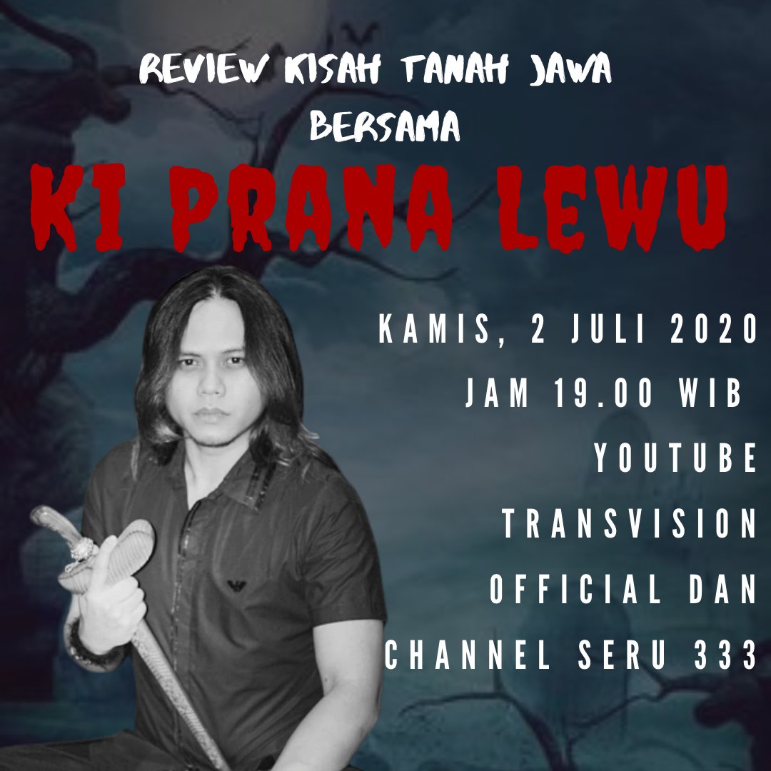 eh ada info nih besok ada ki prana juga loh di Podcast KUMIS (Kupas Mistis) kira kira mau ngapain ya, pokonya harus pantengin terus Youtube Transvision Official dan Channel Seru 333
