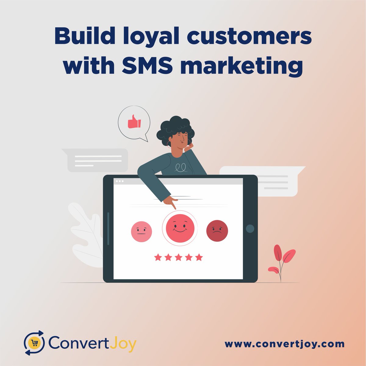 convertjoy's tweet photo. ConvertJoy allows merchants foster long-lasting customer relationships and get feedback via surveys. 

Learn more: https://t.co/SnV70a6VkS 

#ecommerce #smsmarketing #Shopify https://t.co/1G9H5RdahA