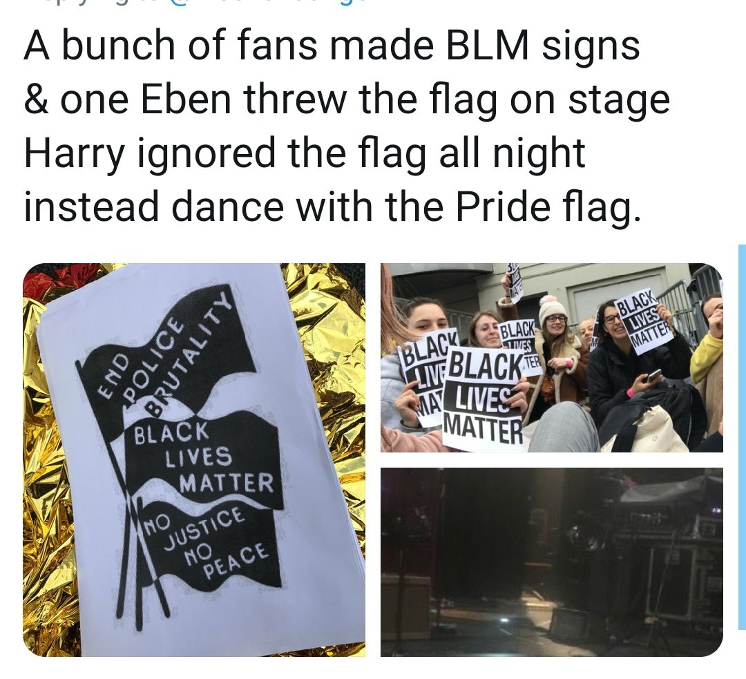 Harry chose to completely ignore BLM flags that fans took to his concerts and even stepped on them in 2017. He didn't acknowledge his black fans who were disappointed for a year and did it only after getting heavy media backlash.