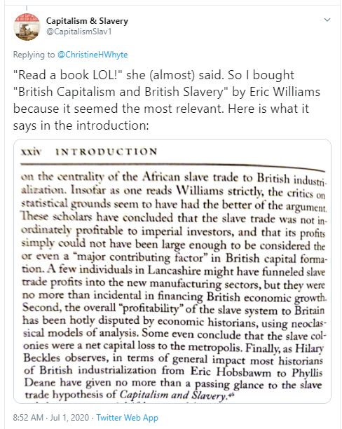 Paul_1764's tweet photo. A play in four acts.
1. The claim
2. The calling of bullshit
3. The calling of "read a book LOL!"
4. The reading of the book*

(only just got it so have just read the preface &amp; introduction) https://t.co/RX5fns4ZIY