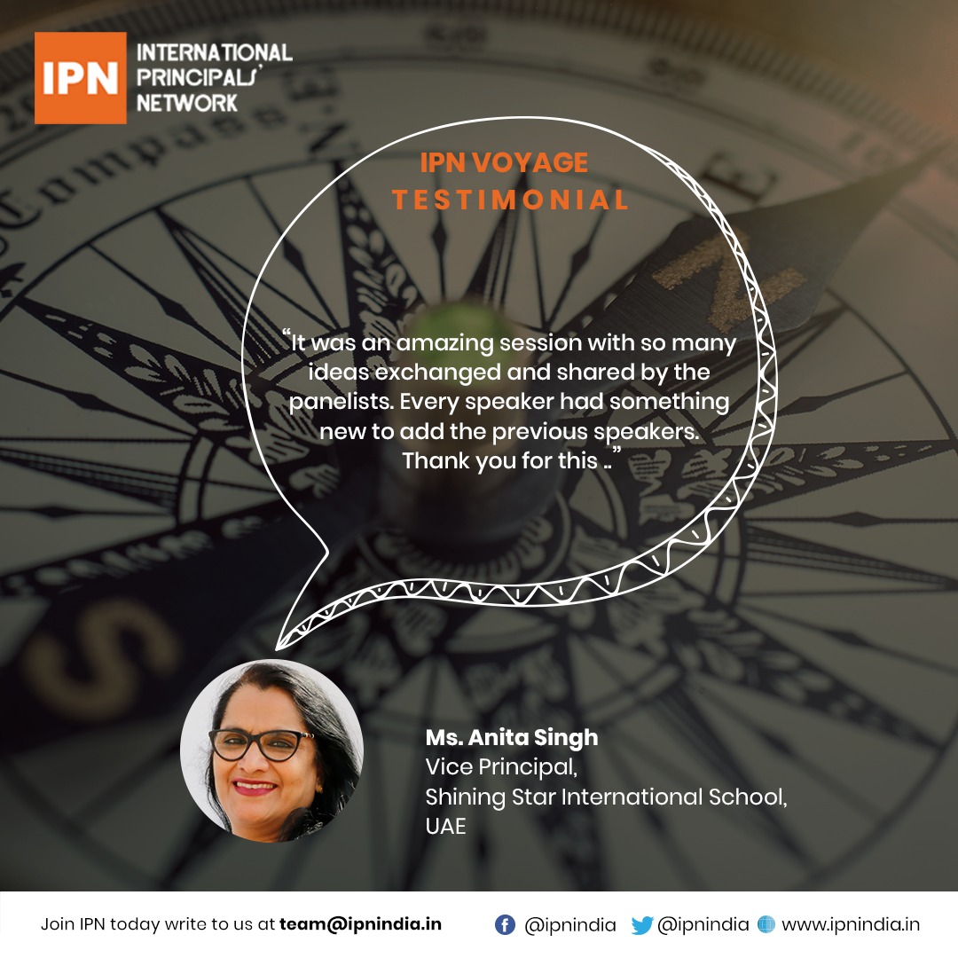 ipnorg's tweet photo. IPN Voyage Diaries

Leaders Applaud

Ms. Anita Singh, Vice Principal, Shining Star International School, UAE. 

#IPNVoyage #IPNIndia #ipnglobal #ipnfoundation #ipn2020 #testimonials #leaders #principals #education https://t.co/0QAK8Q9thE