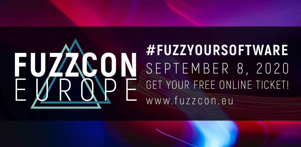 CI_Fuzz's tweet image. It&apos;s finally happening! 🙌
We are happy to invite you to this year&apos;s #FuzzConEurope2020. The conference will take place completely online and will be free of charge. Save your free ticket today! 🎟️ hubs.ly/H0s29_G0
#fuzzyoursoftware #fuzzing #fuzzconeurope #conference