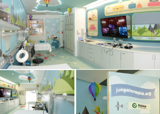 juegaterapia's tweet photo. En las "Unidades del dolor" de los hospitales, los peques son sometidos a pruebas diagnósticas que dan un poquito de susto. A veces les sedan y a veces les gusta tanto el entorno que el susto se va solo. Ese es nuestro trabajo, cambiar dolor por color 💙💪 #UnidadDelColor 🌈 https://t.co/DoYzHgiQ1x