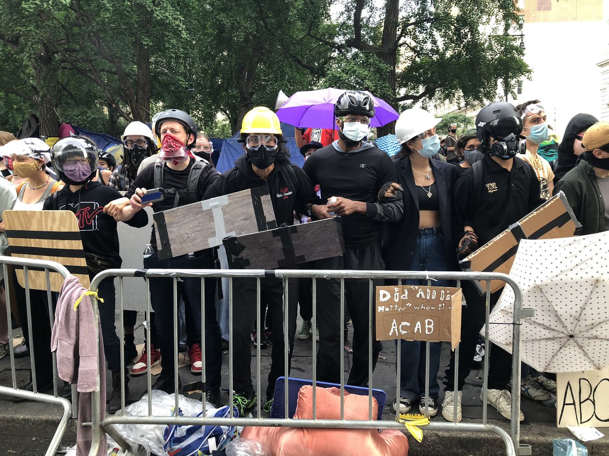 All kinds of make shift protective gear