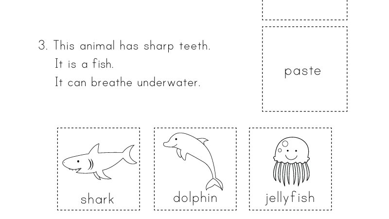 kindergarten wsheets on twitter kids can learn about three sea creatures in this free worksheet they can also develop their reading comprehension and fine motor skills by completing a simple cut and