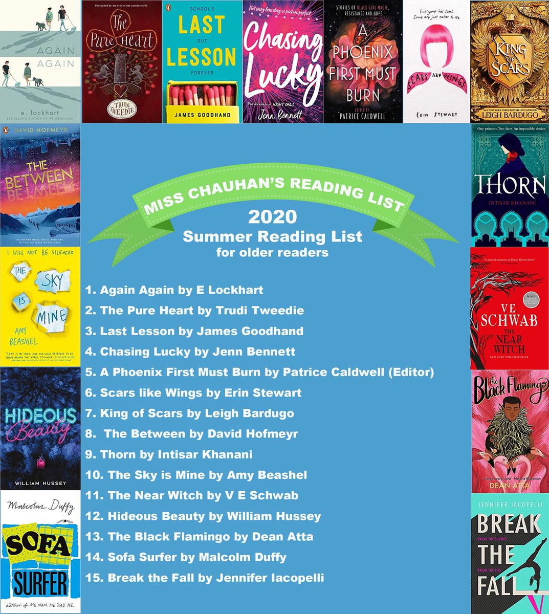 LongFieldMelton's tweet photo. A summer reading list for our older readers - thanks Miss Chauhan! @elockhart @Trudi_Tweedie @goodhand_james @Jenn_Benn @whimsicallyours @Erin_N_Stewart @LBardugo @dhofmeyr @BooksByIntisar @BeashelWrites @veschwab @WHusseyAuthor @DeanAtta @malcolmduffyUK @jennifercarolyn https://t.co/ypy8u5kYRM