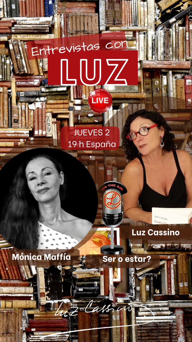 #mañana me entrevista la #poeta #LuzCassino de #Barcelona por Instagram Live @monicamaffia