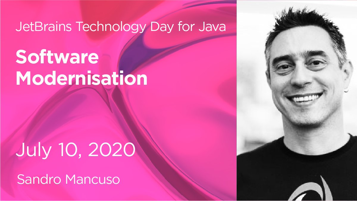 intellijidea's tweet image. Introducing JetBrains Technology Day for Java speakers and talks:
🎙 Software Modernisation, by @sandromancuso
🗓 July 10, 5pm - 6pm CEST / 3pm - 4pm GMT
🎟 Details and registration: jb.gg/TechDayforJava
#JetBrainsLovesJava #JBTechDayforJava