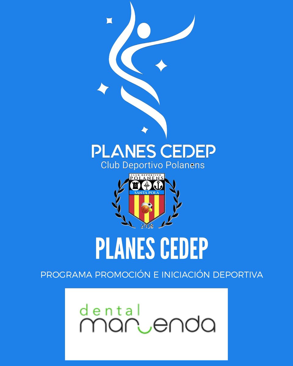 Ya son muchas las empresas las que se han interesado por nuestros Planes CEDEP.
Hoy comenzamos mencionando a Dental Maruenda que ha decido colaborar con el PROGRAMA DE PROMOCIÓN E INICIACIÓN DEPORTIVA"
Desde el EDM C.D Polanens Santa Pola agradecemos su  colaboración e interés.