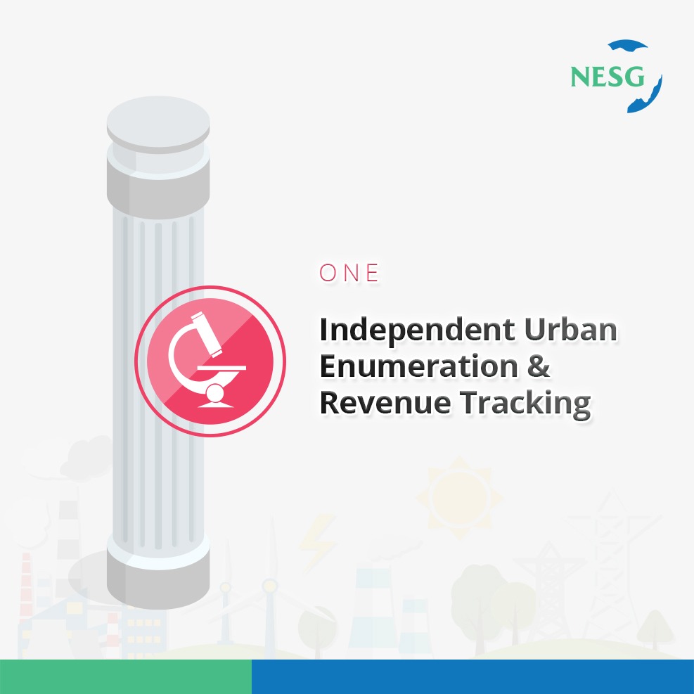 1. Independent urban enumeration and revenue tracking.  #NESG  #PowerForGrowth 7/14
