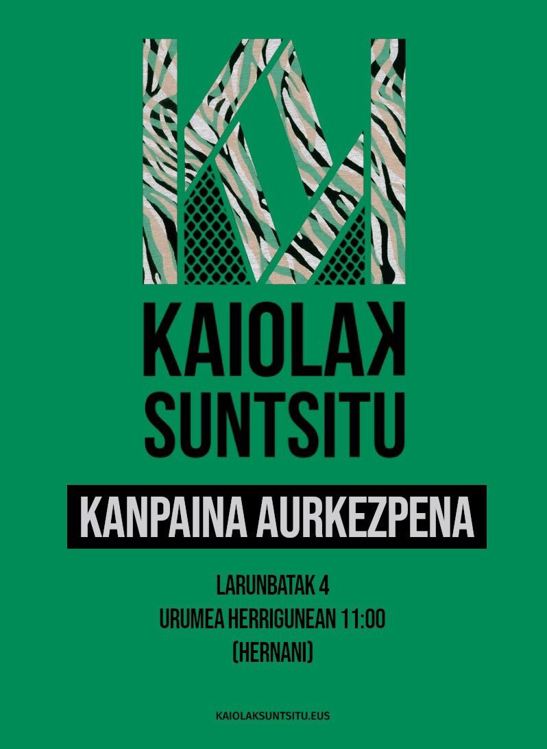 kaiolaksuntsitu's tweet photo. Larunbat honetan, hilak 4,@UrumeaGunea herri gunean kanpaina aurkezpena #Hernani n. Animalien aldeko borrokan parte hartzeko aukera ezin hobea. 

#KaiolakSunsitu https://t.co/3S4KbNkBzp