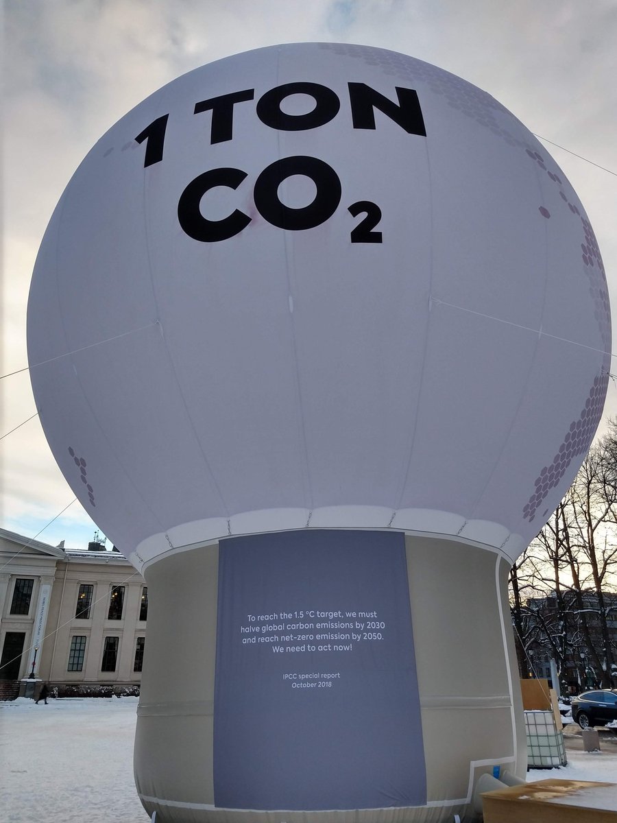 Ever been curious about just how much one ton of CO2 is? Here it is. It's big. Europe emits around 4500 million tons each year. 4500 million balloons...