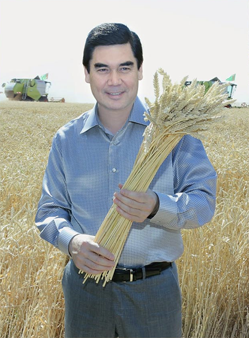 Post-soviet leaders in fields of wheat, A Series. Part 1: belarus, turkmenistan, tajikistan, azerbaijan