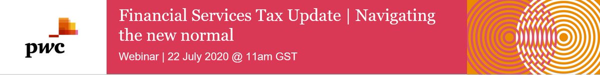 petermaybrey3's tweet photo. Want to know the key issues &amp; solutions for ME #FinancialServices groups from a tax and legal perspective in the new normal? Please join me and my colleagues for our webinar:

Wednesday 22 July 2020 | 11:00am - 12:00pm GST
Register here: https://t.co/OD8x9VaWGu
@PwC_Middle_East https://t.co/3qLy2hN26T