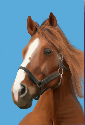 Look at this wonderful horse that Lucy in Year 8 has drawn using digital art.  She's done a great job with this, look at the soft layers of colours - lovely effect - thank you for sending to us, well done Lucy. 😀