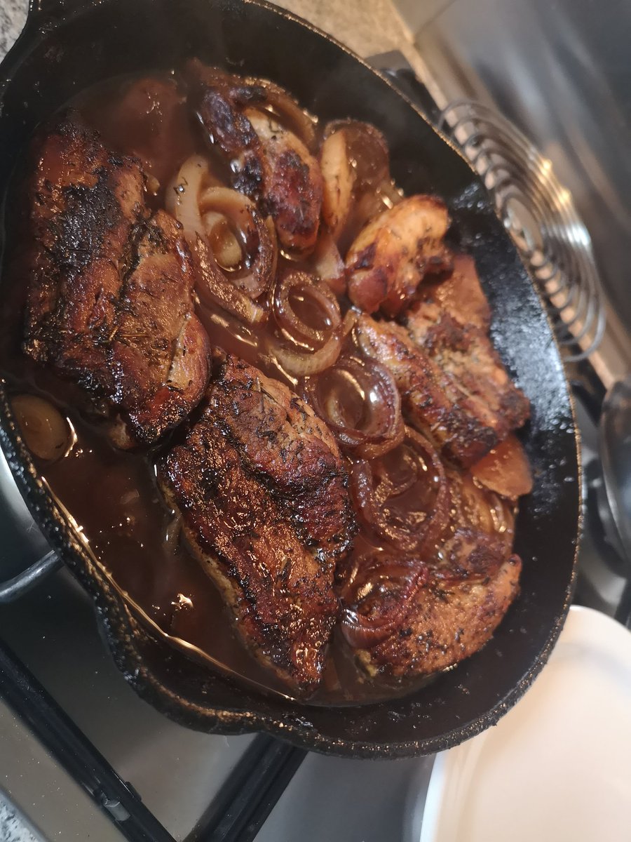 Slow braised belly pork in cider apples and red onions may be my new favourite thing.