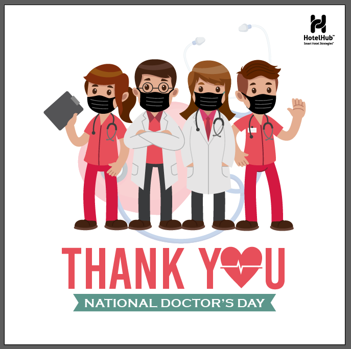 hotelhub's tweet photo. On this #NationalDoctorsDay, we express our heartfelt gratitude to the silent warriors who risk everything to protect us. Dear #doctors, thank you for your selfless contributions and sacrifices day after day, we are indebted to you. #WeAreHotelHub #HotelHub #TravelTechnology https://t.co/cSpzQMpDYi