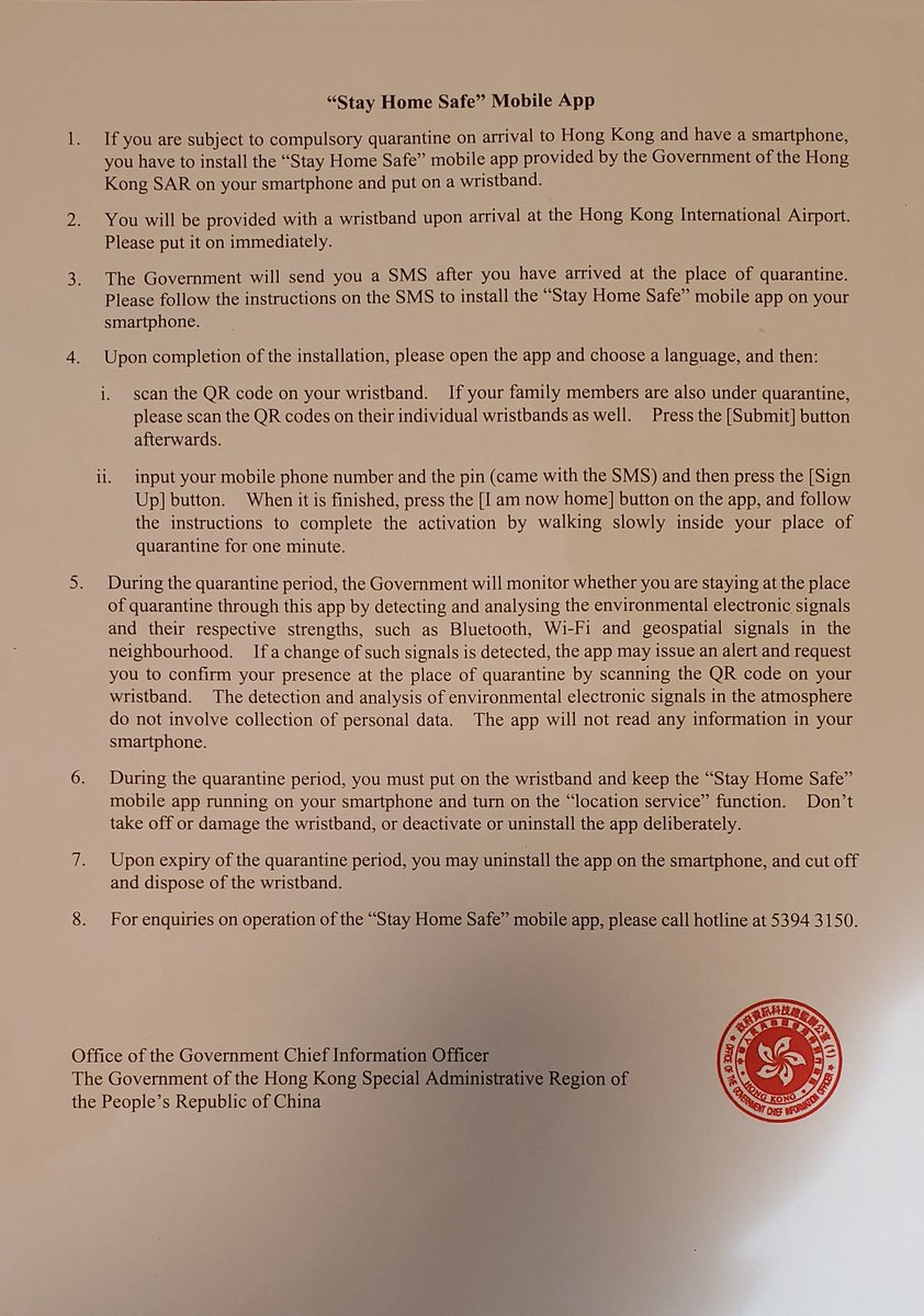 These are photos explaining the quarantine app you are to download and link to your quarantine bracelet.