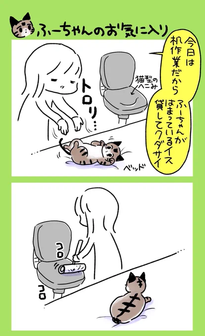 お気に入りのものに対する猫の執着心よ 