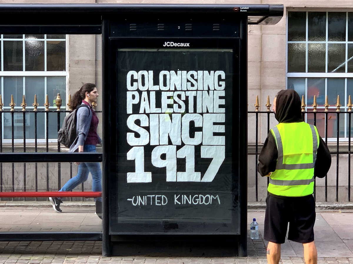 AOC_movement's tweet image. Bus stop posters have been put up across Central London today. 

Annexation of Palestine has been going on for 72 years. The UK is deeply complicit with the ongoing ethnic cleansing of Palestine.
This complicity must end now.
We will not rest til our voices &amp;amp; demands are heard!