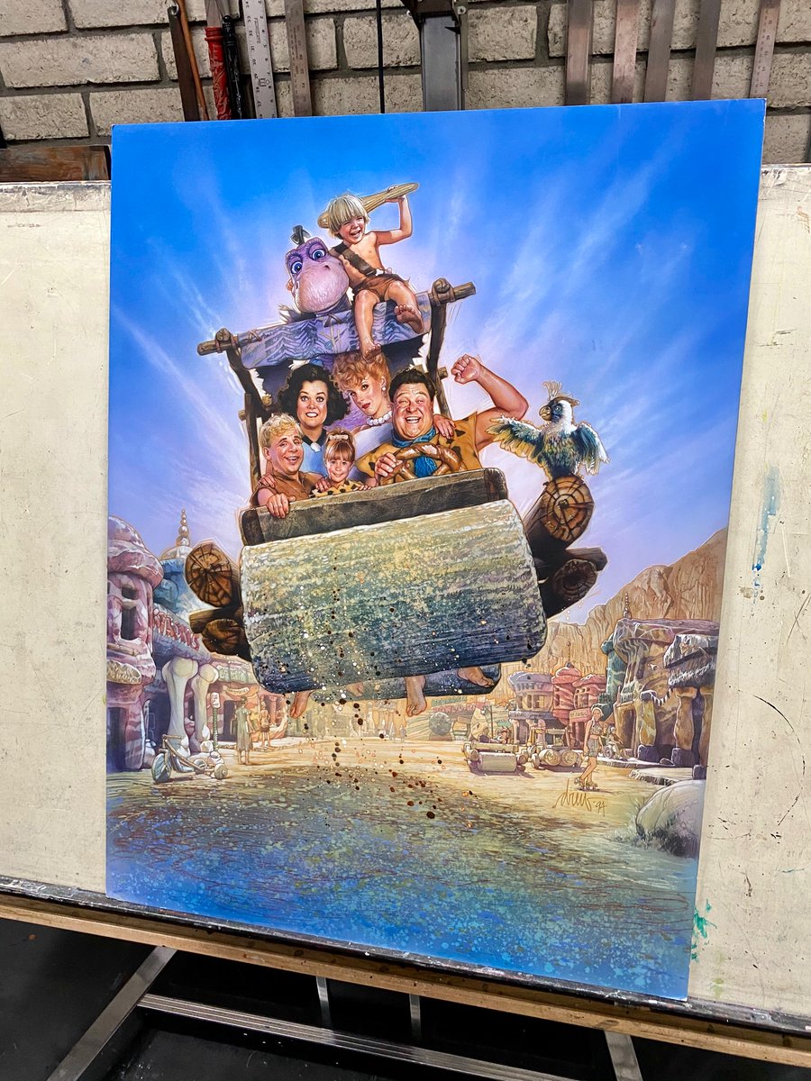 My “The Flintstones” original finished painting used for the one-sheet. 

#JohnGoodman #ElizabethPerkins #RickMoranis #RosieODonnell #StevenSpielberg #BrianLevant #90s