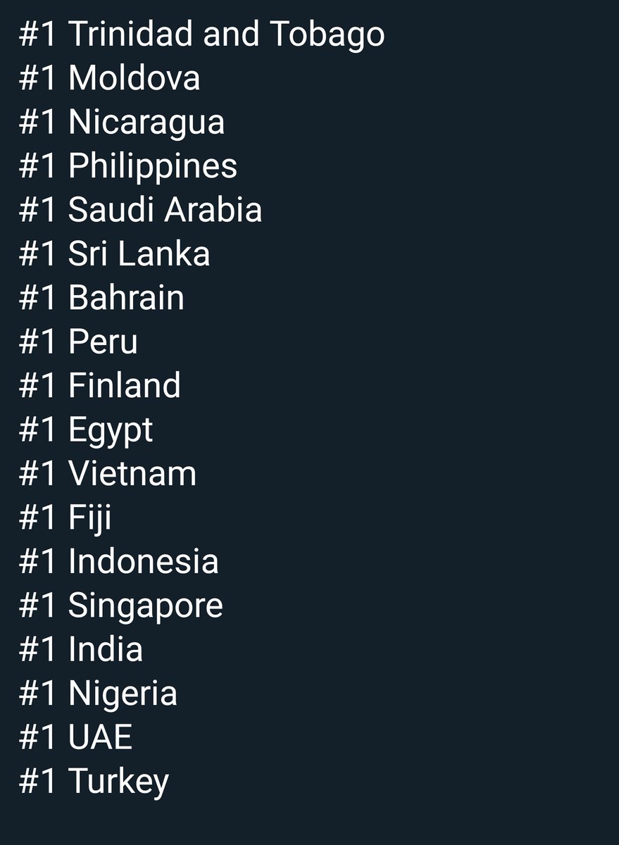 MAR 10, 2020Moon charted #1 in 2 countries:- Nigeria- UAEMAR 12, 2020Moon charted #1 in Turkey earning it's 18th #1.  #RecordBreakingMoon