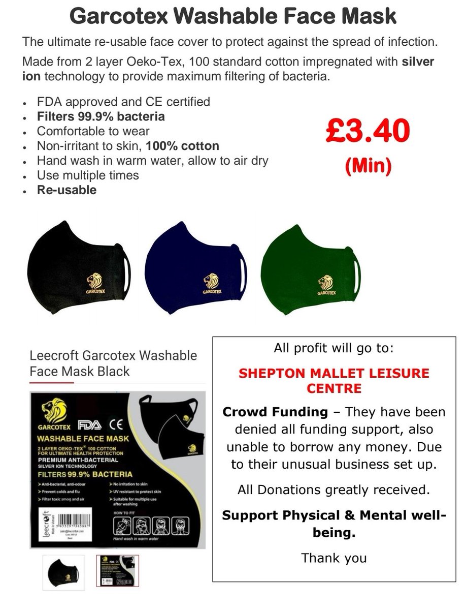RightPriceDIY's tweet photo. We are Selling re-usable, washable, face masks to raise money to help save @1610Shepton during lock-down -  £3.40 each #sheptonmalletleisurecentre #smlc #facecoverings #facemasks #reusablemask https://t.co/vVGJ7NTofZ