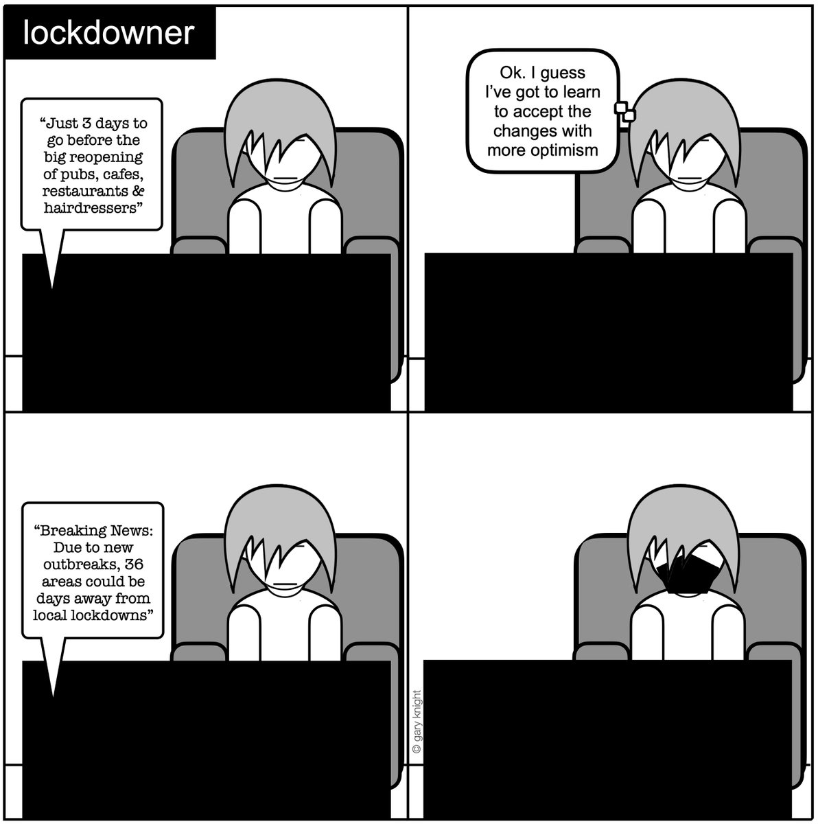 garylebone's tweet photo. Mask up, people.
#lockdowner #lockdown #lockdownlife #coronavirusuk #lockdownuk #comics #comicstrips #covid19 #Covid19UK #QuarantineLife #ComicsForQuarantine #humour #cartoons #news #StayAlert #facemasks #leicesterlockdown #locallockdown https://t.co/OWAJJkYtBW