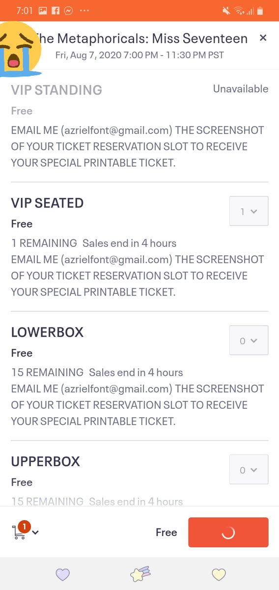 lorssss022's tweet photo. 7:01 ubos na ang VIP STANDING. ISA na lanh ang VIP SEATED. Tapos panigurado nagpapaumahan pa kami dito. Hahah. Maya-maya sold out na. Nagpunta sa lower box akala ko okay na, biglang loading pa din. Ano na? Naiiyak na ako. Wala akong nakuha.
@azrielfont
#TeamGenAd
#RainProvides https://t.co/eKIONOf22D