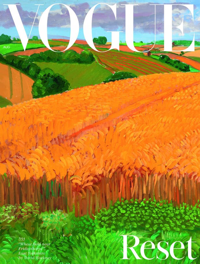 We 💙 this!

A David Hockney painting is the first of 14 special landscapes for <a href="/BritishVogue/">British Vogue</a>'s August covers.

The painting depicts a wheat field near Fridaythorpe in East Yorkshire. 

More here 👉 vogue.co.uk/news/article/a…