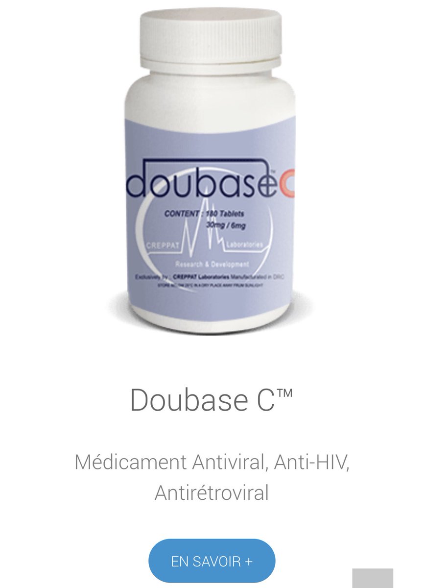 CreppatLab's tweet photo. #RDC Nous sommes heureux de vous annoncer que nous bénéficions, désormais, de l'approbation éthique de l'utilisation de notre antiviral #DoubaseC contre la #covid19, d'autant plus que nous détenons déjà l’Autorisation de Mise sur le Marché du @MinSanteRDC 

Que vive la RDC!🇨🇩 https://t.co/ysiXjA7sd0